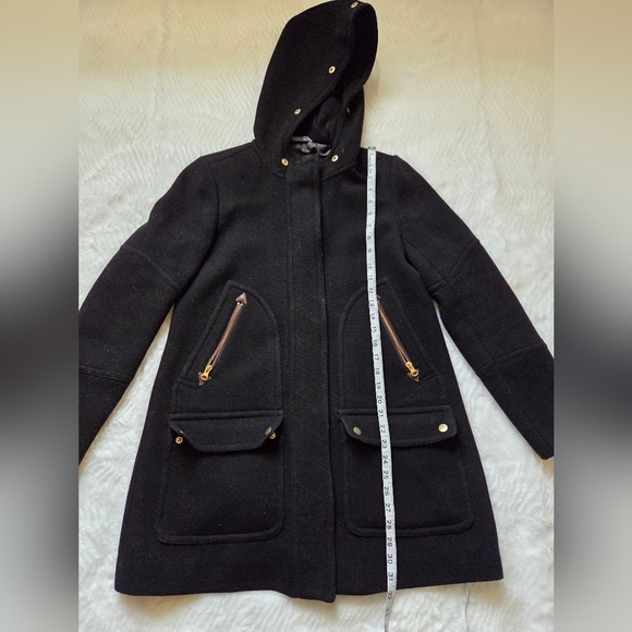 J. Crew Black Pea Coat with Gold Accents - Picture 15 of 15